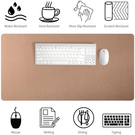Bloss Gold Desk Mat 31.5x15.7 Inches, Desk Matt for Desktop, Waterproof Large Desk Pad, Computer Mat for Office/Home/Decor/Christmas Desk Mat - Image 6