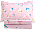 Twin Sheets Set for Girls Kids - 3-Piece Cute Unicorn Bedding Set, Breathable Pink Rainbow 3D Fitted Sheets with 14" Deep Pocket, Ultra-Soft Lightweight Bedroom Essentials by VinogustoBedLinens