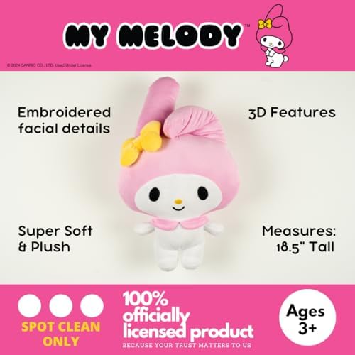 My Melody Sanrio Bedding Super Soft Plush Decorative Throw Cuddle Pillow, (Officially Licensed Product) By Franco Collectibles - Image 3