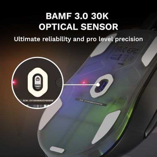GLORIOUS Gaming Model D3 Wired Gaming Mouse - Ultralight 57g Weight, 130M Click Optical Switches, 30K DPI BAMF 3.0 Sensor, 750 IPS Tracking, 50G Acceleration, Supports All Grip Types - Black - Image 3