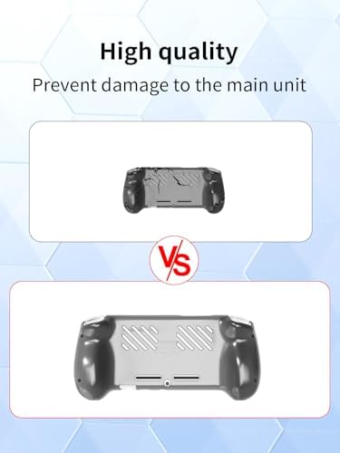 Case for Anbernic RG557 5.48 Inch Handheld Gaming Console,BOVUGAC High Transparency Soft TPU Shockproof with Stand-Clear Black - Image 5