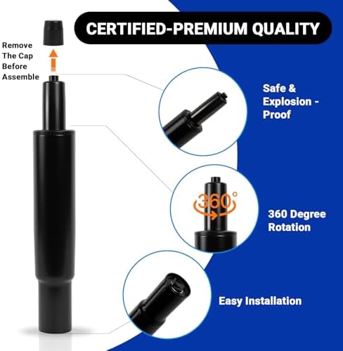 5.5" Short Office Chair Cylinder Replacement | Heavy Duty 1000lbs Class 4 Hydraulic Lift with Silent 360° Rotation, Universal Fit for Sinking Desk/Gaming Chairs - Image 7