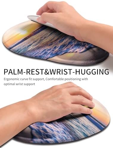 Palm-Rest and Wrist-Hugging Mouse Pad Wrist Rest, Ergonomic Wrist Support with Curve Fitting Cushioned Memory Foam for Carpal Tunnel Pain Relief, 9.9 x 8.3 Inch, Sunrise Beach - Image 3
