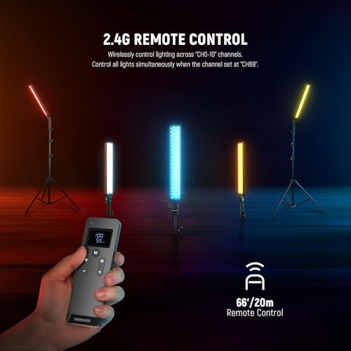 NEEWER Handheld 2.4G LED Video Light Stick Kit, Upgraded 40W Dimmable 3200K-5600K CRI97 with Stands/Filters/Carry Bag for Gaming Photography YouTube TikTok Video Recording, BH20B Ultra - Image 7