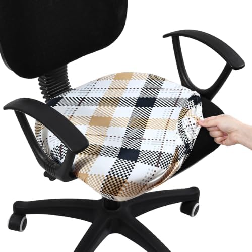 Smiry Stretch Printed Office Computer Desk Chair Seat Covers | Stretch Fit, Soft Fabric Universal Rotating Chair Cover, Washable Removable, Anti-Dust Seat Cushion Protector by Smiry