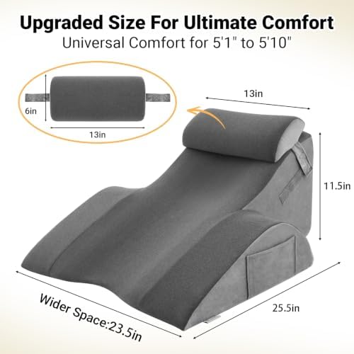 Vekkia XL Back Support Pillow, Dual-Layer Foam for Napping & Prone Resting - Image 2