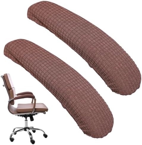 Vin Beauty Office Chair Armrest Covers, 2Pcs Office Removable Arm Rest Covering, Elastic Chair Armrest Covers, Office Seat Hand Rest Protector, Arm Covers Protectors for Office Chair(Coffee) by Vin+Beauty