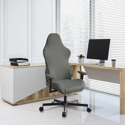 Stretch Gaming Chair Cover, Soft and Comfortable, Dust Protection, Modern Design, for Office Computer Racing Seat(Gray) - Image 6