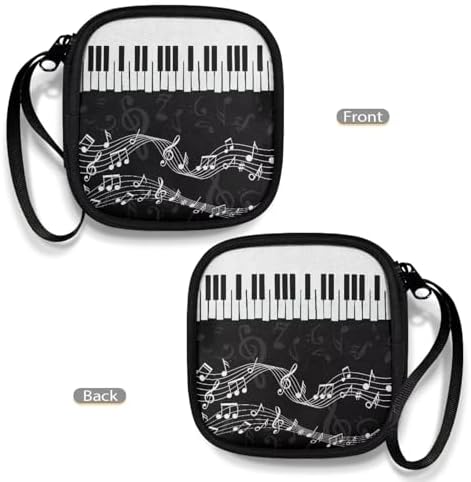 Piano Key Musical Notes Earphone Earbuds Case Portable Earbuds Carrying Case Phone Accessories Organizer with Handle for Earphone - Image 4