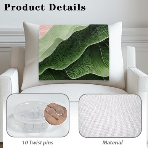Wave Stripe Textured Print Universal Headrest Protector 26x16 Inch Set of 2 - Easy Install Polyester Couch Cover, Waterproof & Non-Slip, Includes Fixing Nails for Home/Office Recliners - Image 4