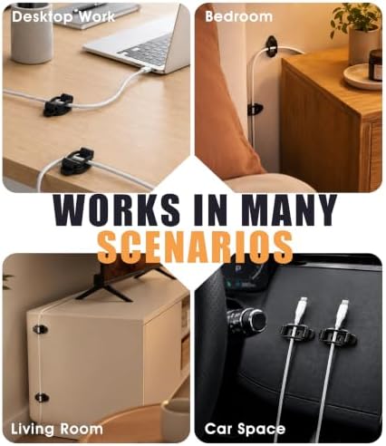 20 Pack Cable Management Clips, Adhesive Cord Holder Organizer - Image 6