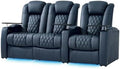 comfiroom Top-Grain Leather Home Theater Seating, Dual-Motor Power Recliner by comfiroom