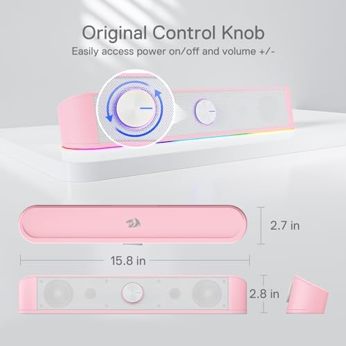 Redragon GS560 RGB Desktop Soundbar, Dynamic Lighting Bar with Audio Sync - Image 6