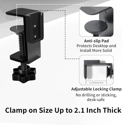 OOKUU 3-in-1 Desk Organizer - Large Desk Cup Holder Clamp, Pencil Holder and Phone Stand - Detachable Anti-Spill Table Cup Holder, Office & PC Gaming Desk Accessories for Cup, Phone and Pen (Black) - Image 5