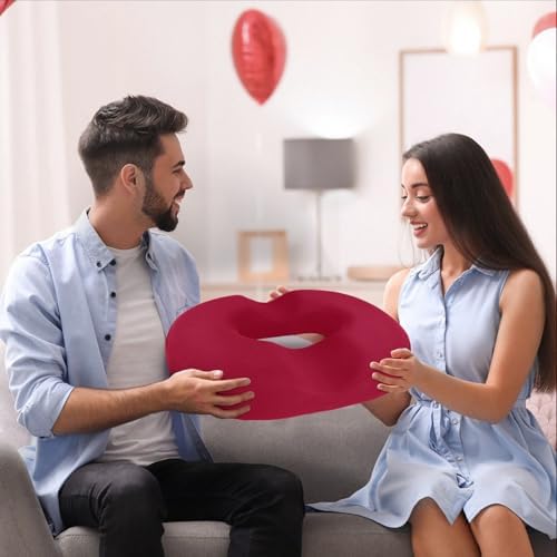 BlissTrends Donut Pillow Seat Cushion, Memory Foam Lifting Cushions | Donut Chair Cushions for Postpartum Pregnancy&Hemorrhoids,Tailbone Pain Relief Cushion for Office&Home Chairs(X-Large, Red) - Image 7