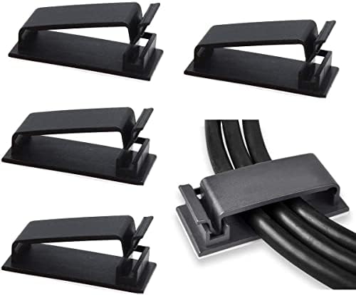 SOULWIT 50Pcs Self Adhesive Cable Management Clips - Black by SOULWIT