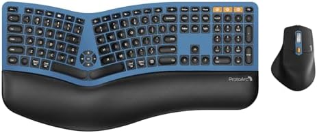 ProtoArc EKM01 Plus Wireless Ergonomic Keyboard Mouse Combo - Blue by ProtoArc