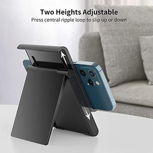 SAIJI Adjustable Tablet Stand Holder Portable Foldable Desktop Stand Dock Compatible for iPad, iPhone, Nintendo Switch, Samsung Galaxy and Kindle Fire Tablets – Black - Image 3