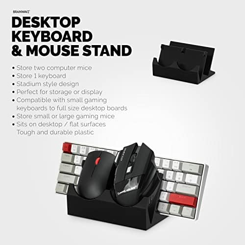 BRAINWAVZ Desktop Keyboard & Dual PC Mouse Stand Holder, Suitable for Small Or Large Keyboards, Gaming & Office Mice - Organize Your Work Or Game Space and Keep it Clutter-Free (DK03) - Image 4