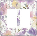 Decorative Outlet Covers Purple Floral Watercolor Wildflower 2 Gang Light Switch Cover Plate Double Rocker Wall Plate Gfci Switch Plate Covers Plug Faceplate for Bedroom Decor by JOOJIAO