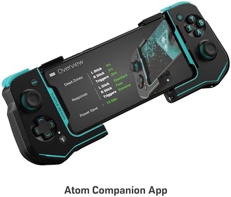 Turtle Beach Atom Mobile Game Controller with Bluetooth for Cloud Gaming on Android Mobile Devices with Compact Shape, Console Style Controls & Low Latency Bluetooth - Black/Teal - Image 2