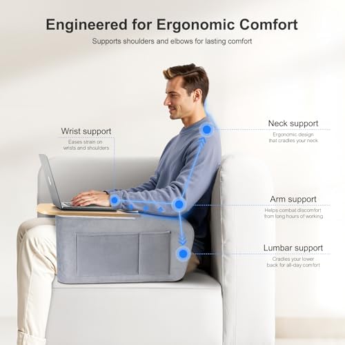 OPTIXCELL Lap Desk with Arm Rests, Ergonomic Laptop Stand for College Dorm - Image 3
