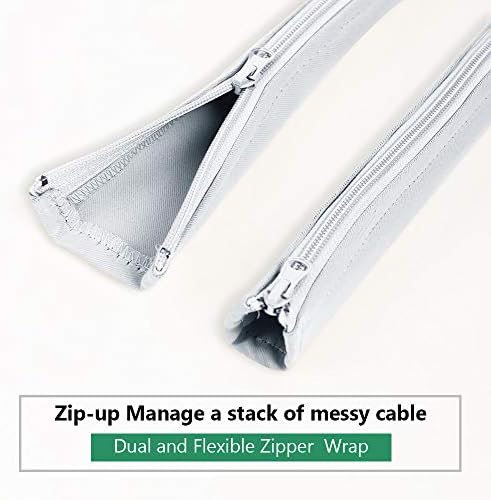 StangH Office Cable Management kit with Zipper 19 Inch, 4 Pieces -White - Image 3