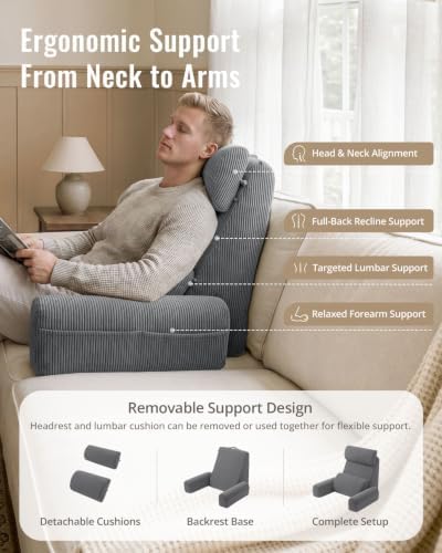 Blissful Diary Reading Pillow with Adjustable Neck & Lumbar Support, 21" - Image 3