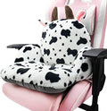Desk Chair Pillow, Cute Seat Cushion, Cow, 17"x16.5" | Cute Soft Computer Chair Cushion, 2 Ties Prevent Slipping, for Office Desks, Gaming and Adult Floor Seating by QYA