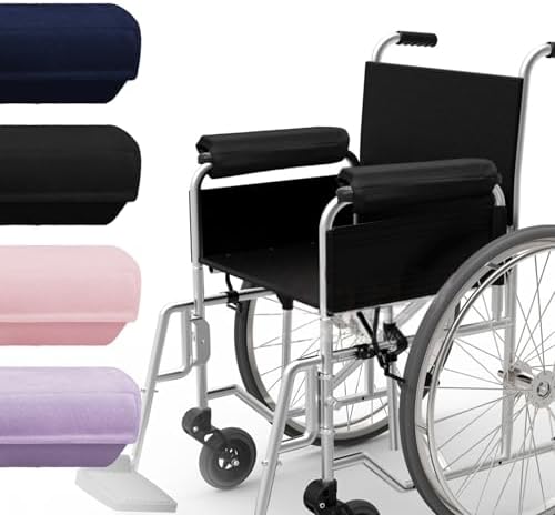 SPRING SEAON Wheelchair Accessories Armrest Covers, Memory Foam Pads, Pair | Short Plush Surface, Non-slip Bottom, Washable Covers, Wide Hook-and-loop Straps, For Transport, Office, And Gaming Chairs by SPRINGSEAON