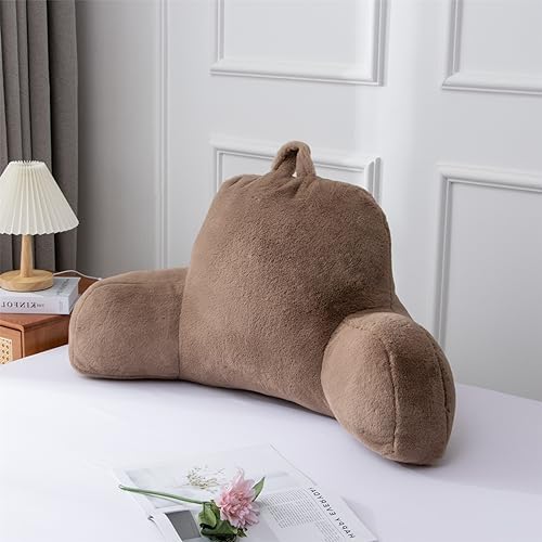 A Nice Night Khaki Reading Pillow, 17" Bed Wedge Pillows with Arms, M by ANICENIGHT