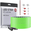BTF-LIGHTING UL Listed Green Color 5mm Width FCOB COB LED Strip Light by BTF-LIGHTING