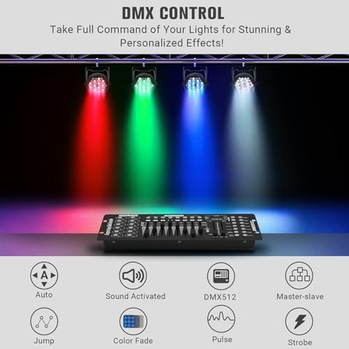 36W 36LEDs RGB Stage Par Lights by Remote DMX Control - 4Pack - Image 5