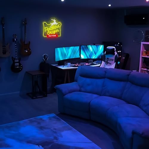 Mutank Portland Oregon Neon Sign, Iconic City Neon Light USB Powered LED Dimmable, for Portland Themed Room Decor Game Room Man Cave Home Bar Decor(12.9 * 12.5 In) - Image 4