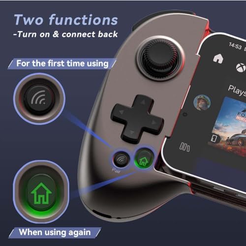 ShanWan Mobile Game Controller for iphone/Android with PHONE CASE Support, Bluetooth Wireless Gamepad - PS Remote Play, Xbox Cloud, Steam Link, GeForce NOW, MFi Arcade Games-Long Battery Life - Image 6