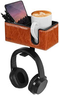 Under Desk Cup Holder Clamp on Cup Holder PU Leather Clip on Desk Organizer by Aurynns