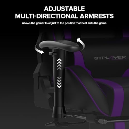 GTPLAYER Gaming Chair with Footrest Speakers Video Game Chair Bluetooth Music Heavy Duty Ergonomic Computer Office Desk Chair - Image 4
