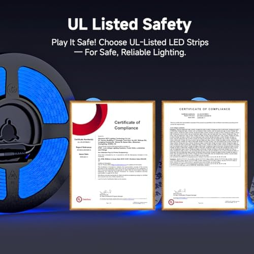 BTF-LIGHTING UL Listed Blue Color 3mm Width FCOB COB LED Strip Light - Image 2