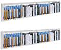 2 Pcs 34Inch CD DVD Storage Shelf Wall Mount Media Storage Rack,Video Game Organizer Shelf,White Floating Shelves for Home Bedroom Living Room Office by KONGKUNI