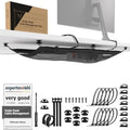 Cable Management net - Under Desk Wire Management - Flexible Under Desk Cable Management Tray Black by UltimateSetup