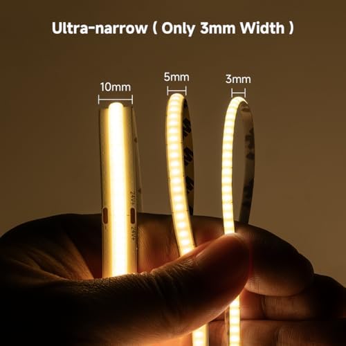 BTF-LIGHTING 3mm Width Ultra Thin COB LED Strip Light Natural White 4000K - Image 3