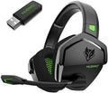 NUBWO G06 Dual Wireless Gaming Headset with Microphone for PS5, PS4, PC - 23ms Low Latency Audio - 100-Hour of Playtime - 50mm Drivers (Black-Green) by NUBWO