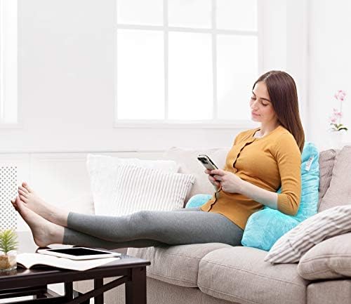 Nestl Reading Pillow with Shredded Memory Foam, Designed for Sitting Up in Bed and Couch, Back and Arms Adjustable Support for Adult & Teens Backrest Pillows for Reading with Washable Cover Light Blue - Image 7