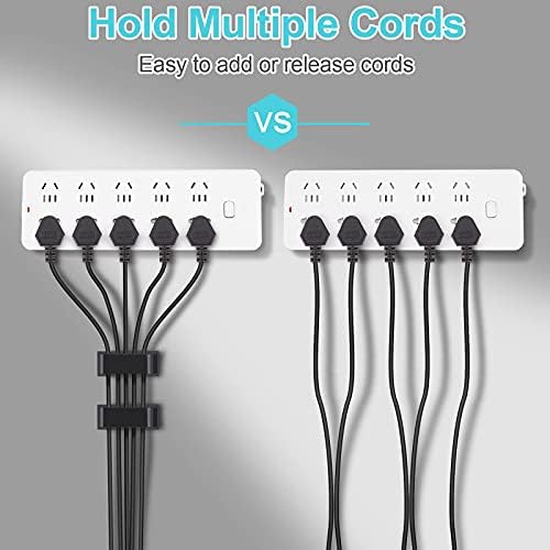 Cable Management Clips, Large Cord Clips for Under Desk Wire Management, Adhesive Organizer Multiple Cord (Computer/PC, Network, TV, Ethernet) Black 20 PCS (Pack of 3) - Image 5
