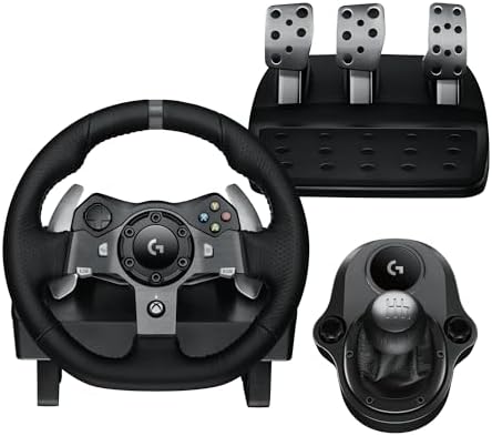 Logitech G920 Driving Force Racing Wheel and Pedals, Force Feedback + Logitech G Driving Force Shifter - Xbox Series X|S, Xbox One and PC, Mac - Black by Unknown