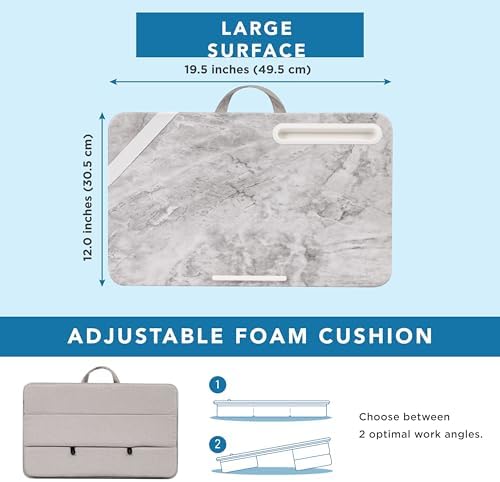 LAPGEAR Elevation Lap Desk – White Marble, Fits 15.6” Laptops - Image 5