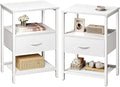 Huuger Nightstand Set of 2, Night Stand with Fabric Drawer, Mesh Shelf by Huuger