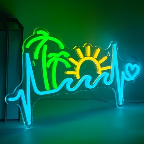 Sunset Neon Sign Sunrise Tropical Neon Light Sun Wave Signs for Wall Decor - Image 2