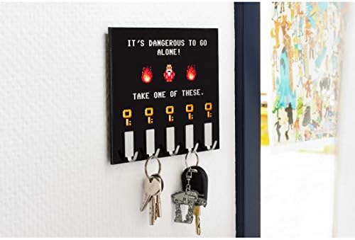 getDigital Dangerous to Go Alone Key Rack - Geeky Home and Office Decor Wall-Mounted Key Holder with 5 Metal Hooks - 21 x 16 cm - Image 3