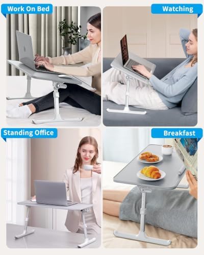 SAIJI Non-Slip Leather Lap Desk Laptop Bed Tray Table, Laptop Stand for Bed - Image 6